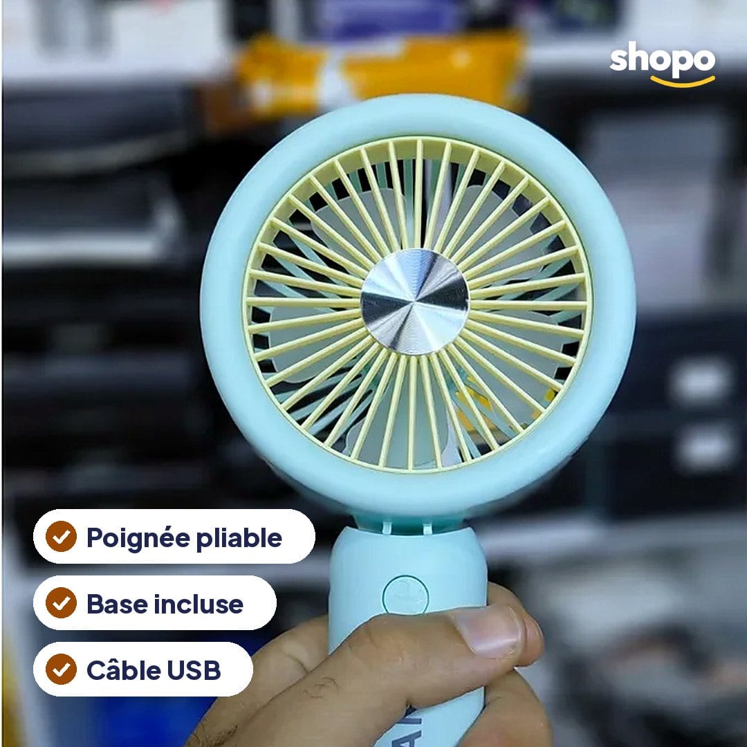 Mini ventilateur portable pliable avec base, photo 2