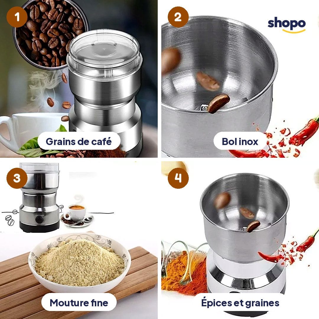Moulin électrique inox pour café et épices, photo 3