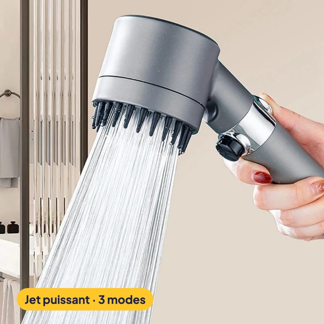 Pack Douche Spa 3-en-1 : pommeau haute pression, ruban anti-moisissure, mousse, photo 3