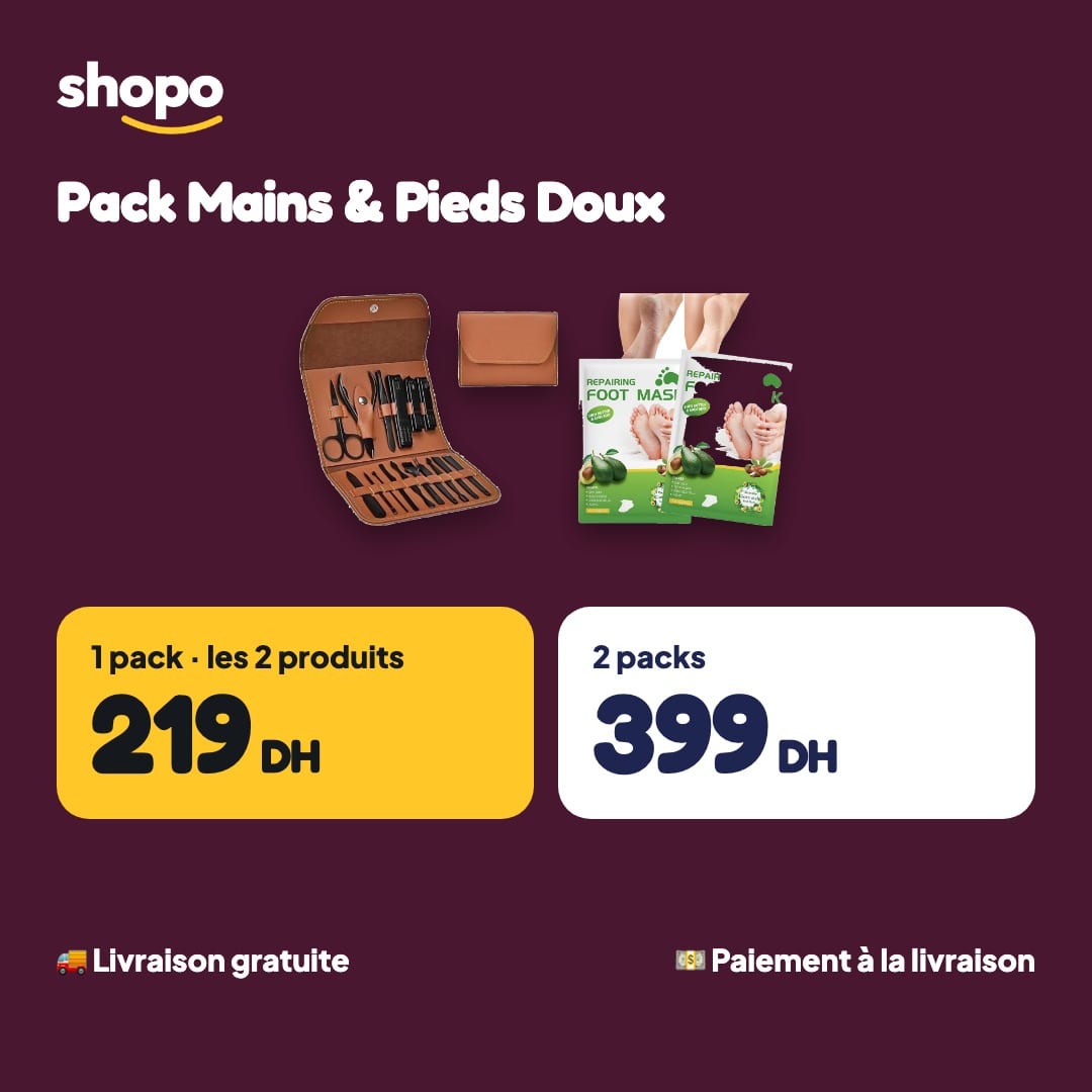 Pack Mains & Pieds Doux : kit manucure 16 pièces en étui + 2 masques exfoliants pour les pieds, photo 6