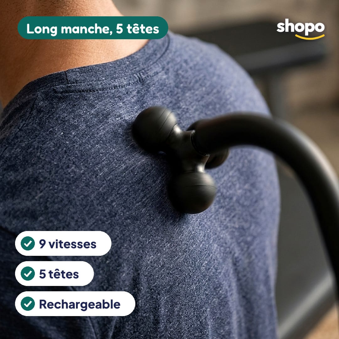 Pistolet de massage à long manche, cou et dos, photo 2