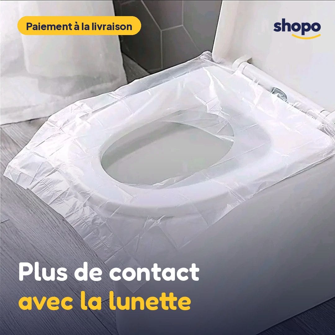 Protège-siège WC jetable transparent, pack de 50, photo 1