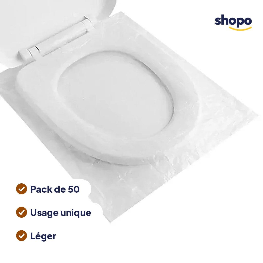 Protège-siège WC jetable transparent, pack de 50, photo 2