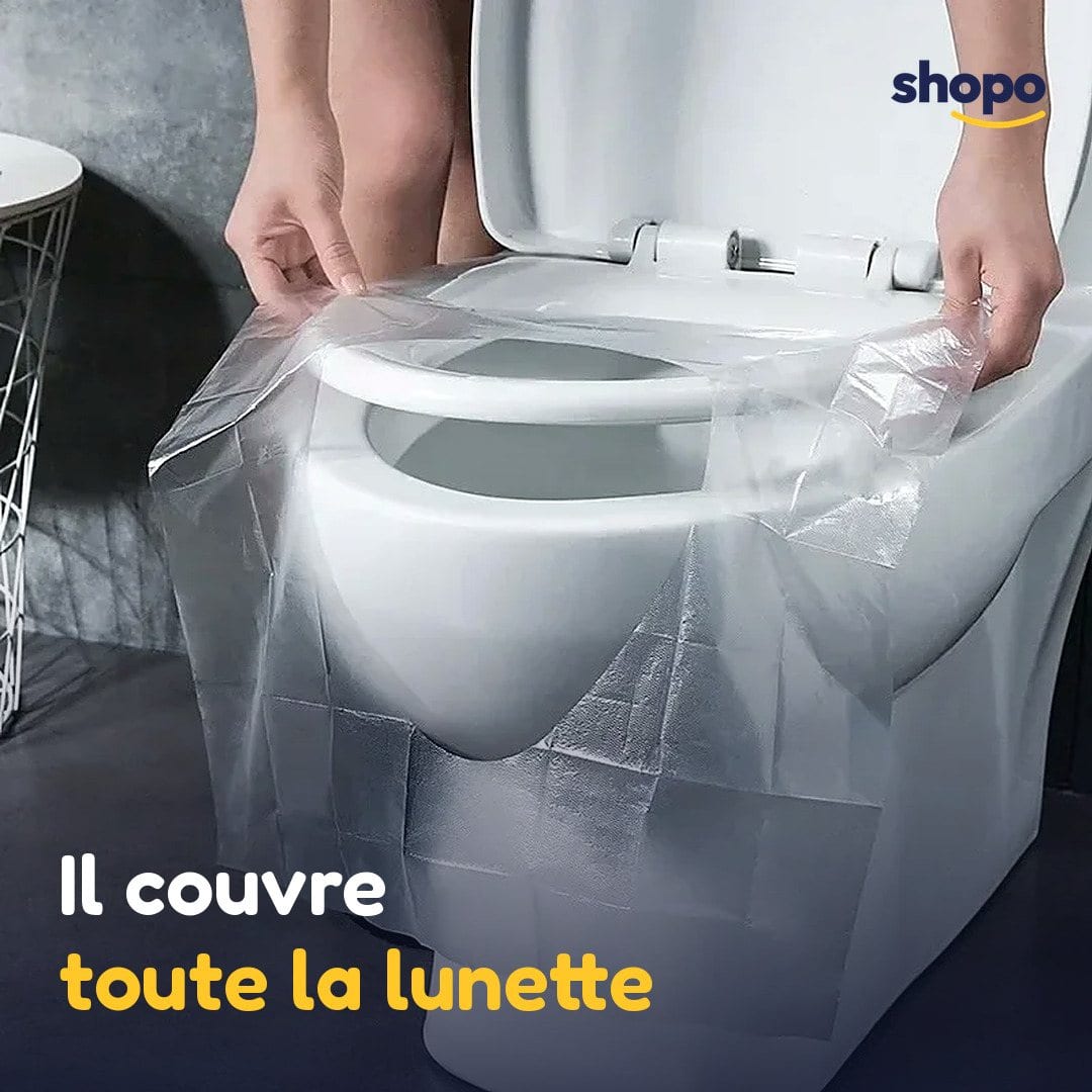 Protège-siège WC jetable transparent, pack de 50, photo 4