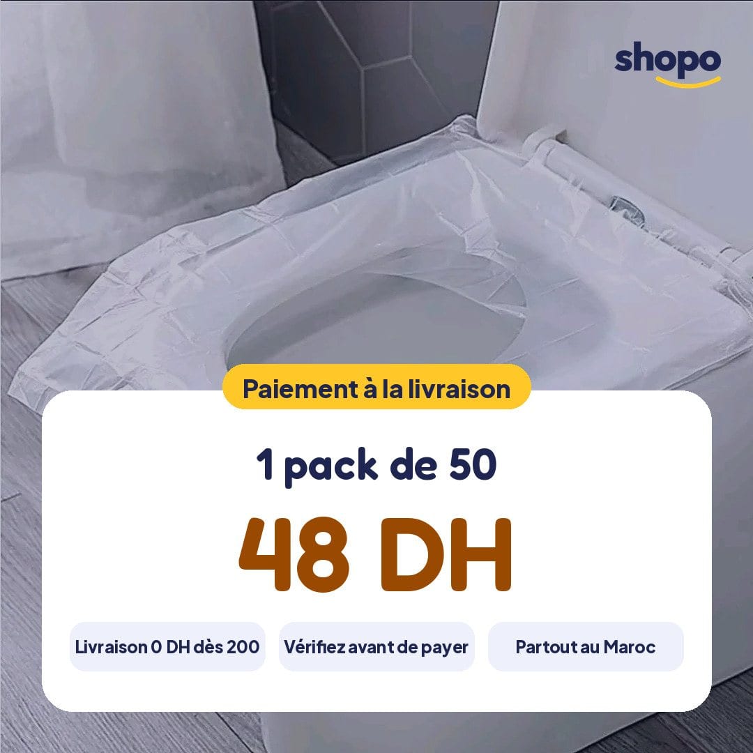 Protège-siège WC jetable transparent, pack de 50, photo 6