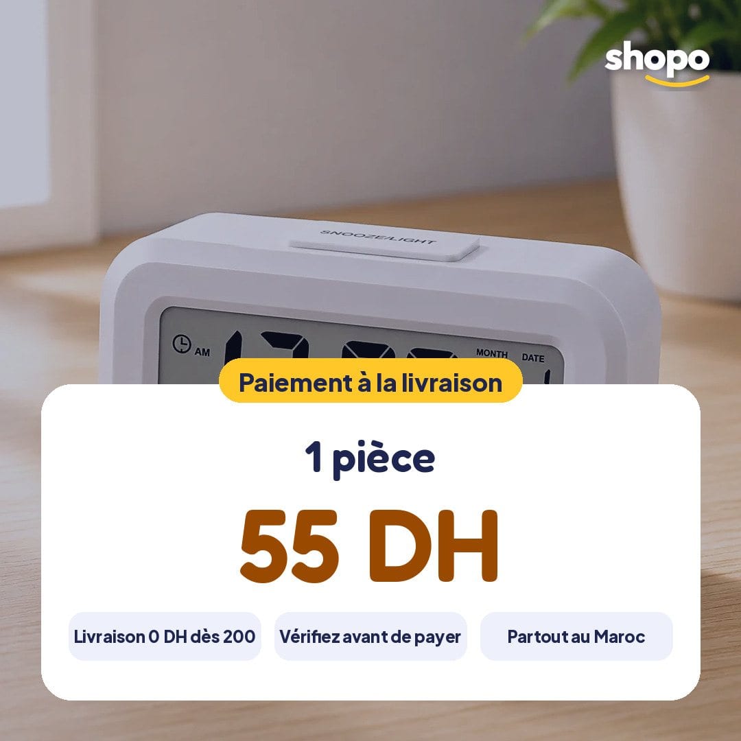 Réveil digital avec alarme, date et température, photo 6