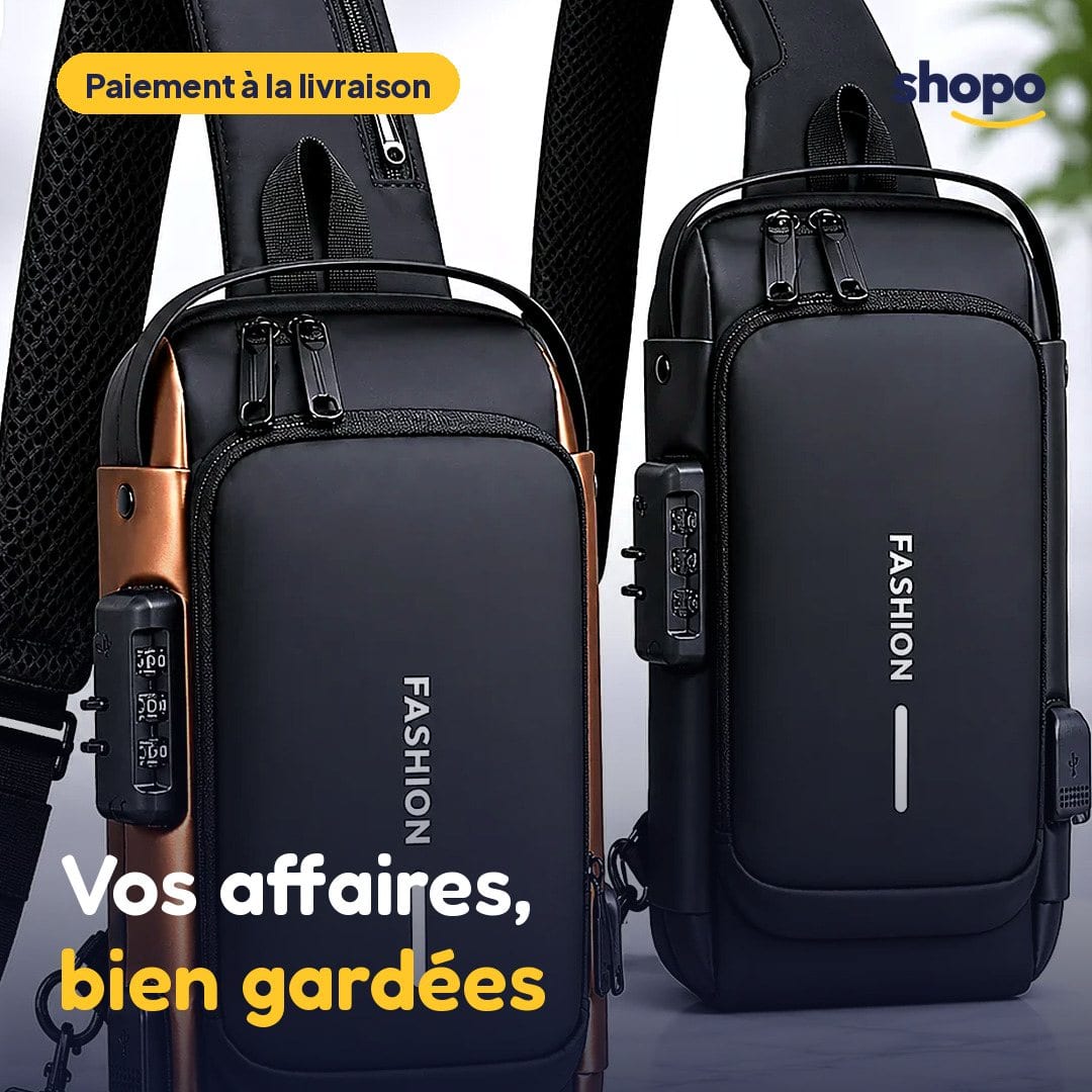Sac bandoulière homme avec cadenas à code, photo 1