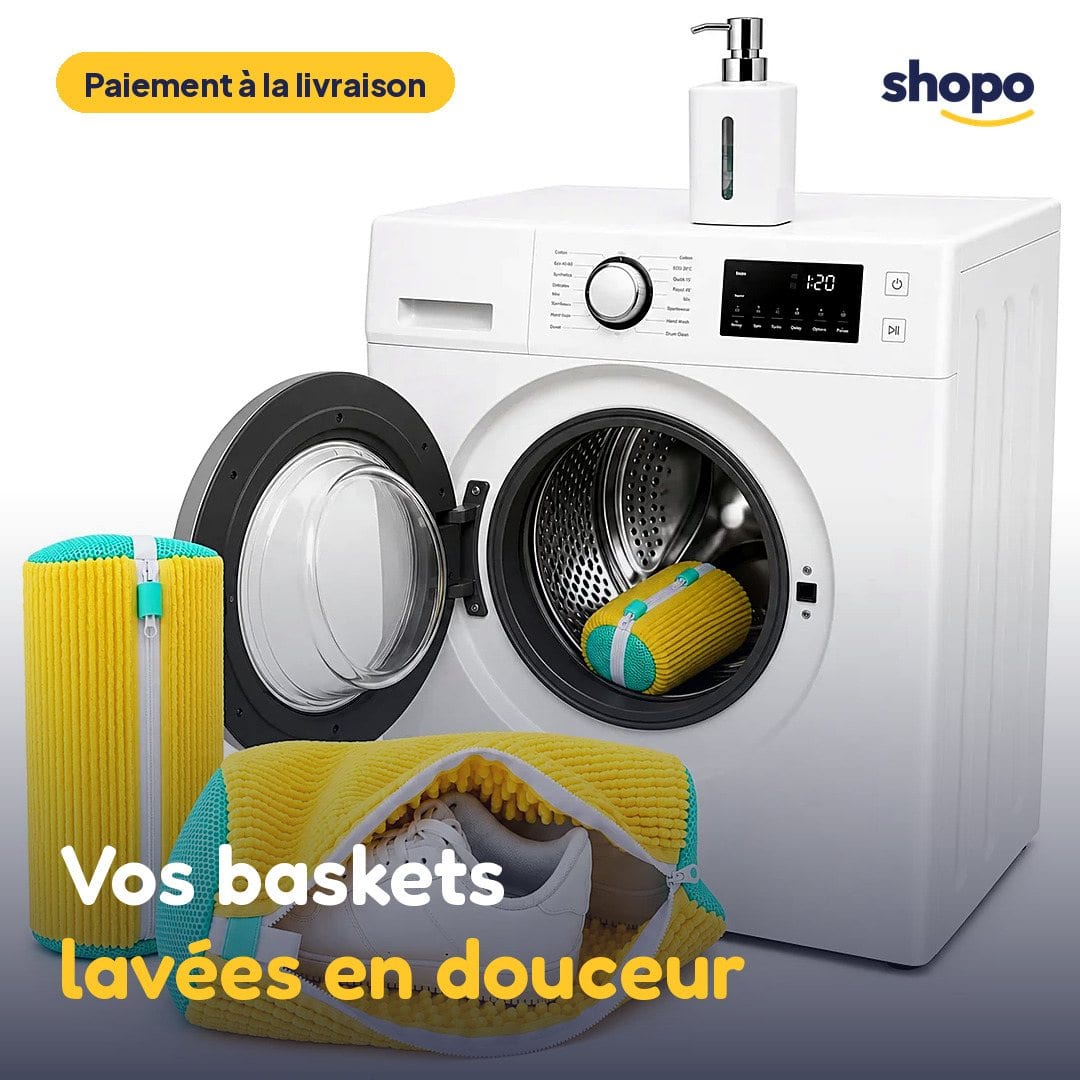 Housse de lavage pour baskets en chenille zippée, photo 1