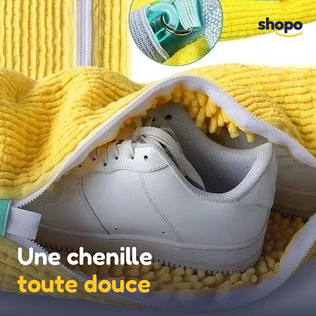 Housse de lavage pour baskets en chenille zippée, photo 4