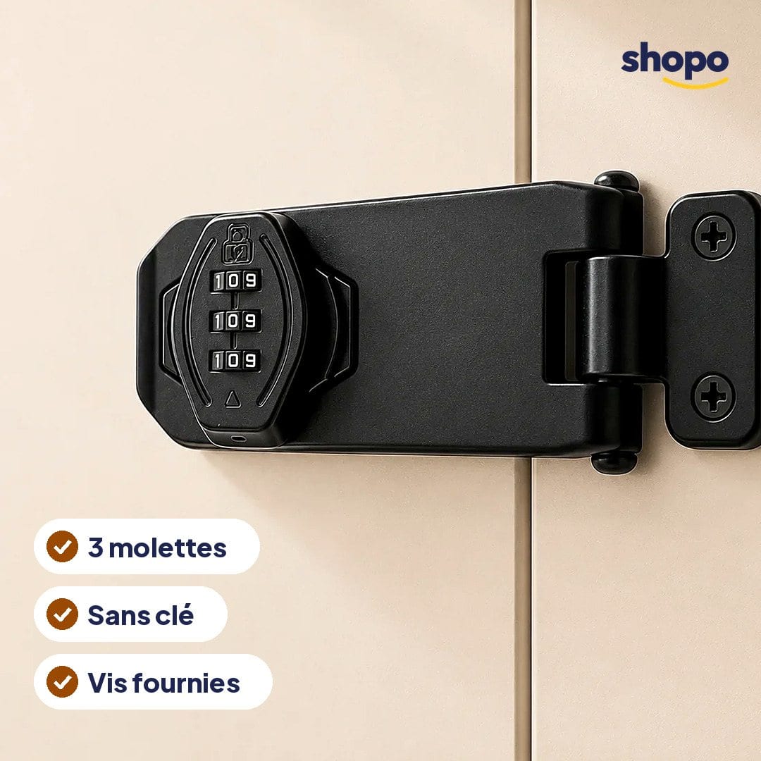 Serrure à code pour placards et portes, noire, photo 2