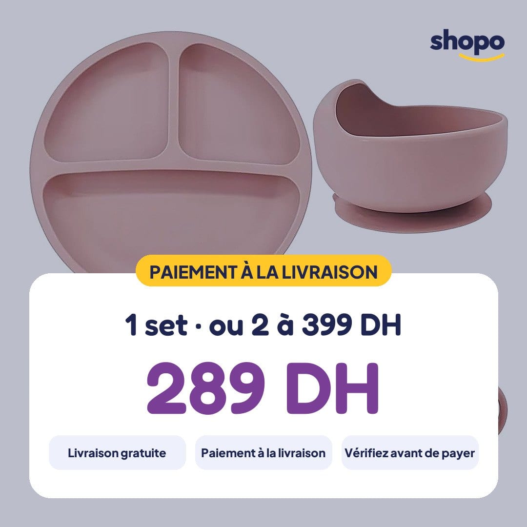 Set repas bébé en silicone, 9 pièces (rose), photo 6