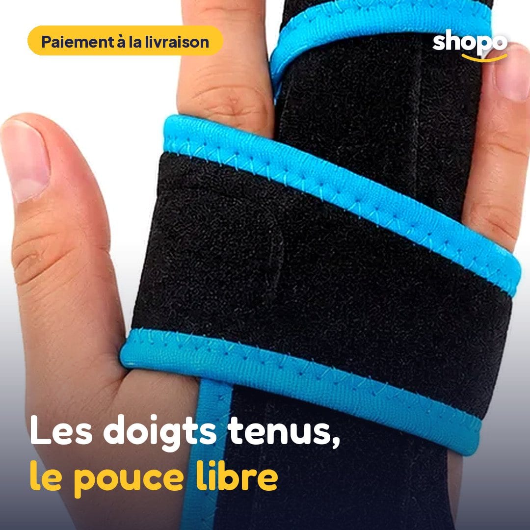 Support de main et doigts du milieu, noir et bleu, photo 1