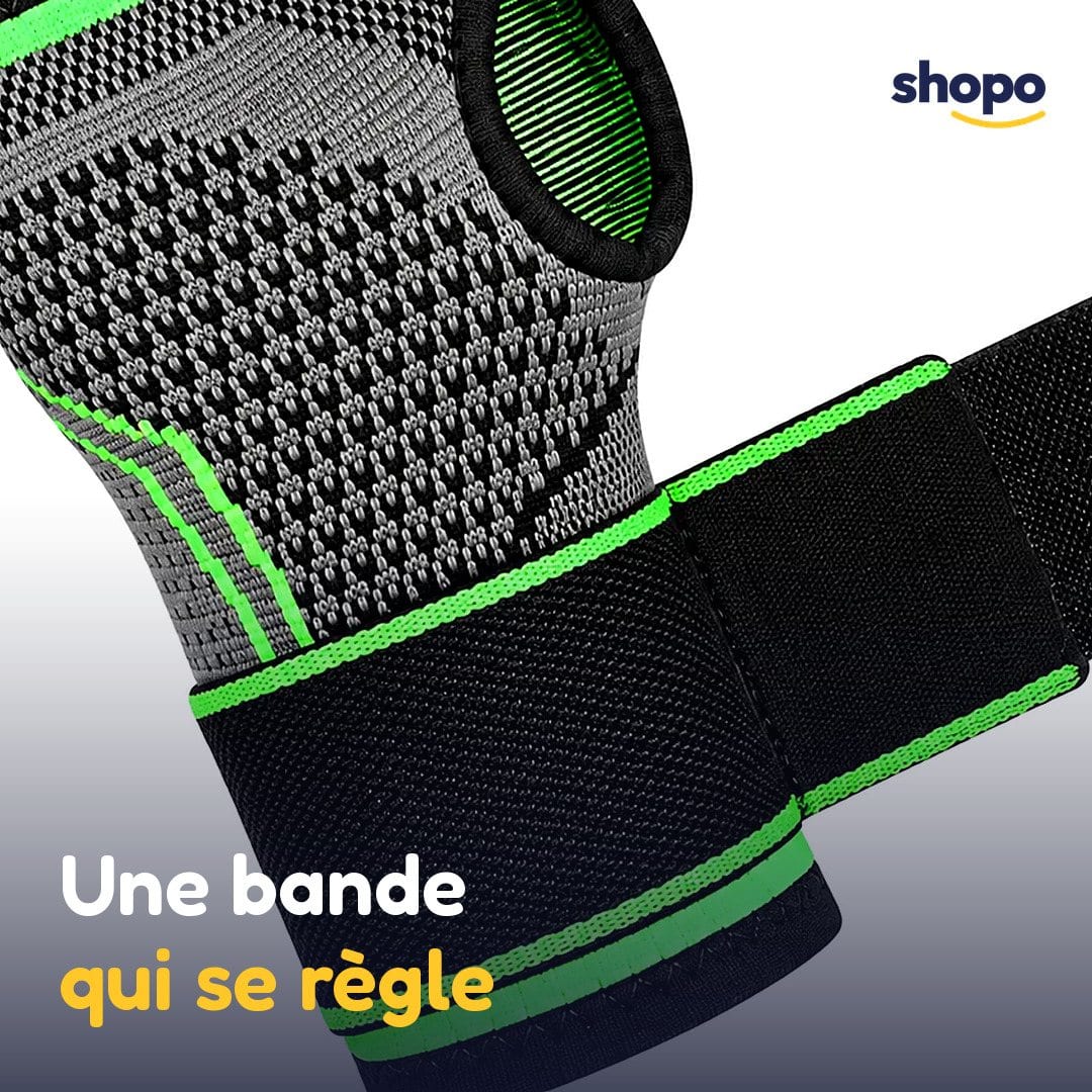 Support de poignet vert et noir à scratch, photo 4