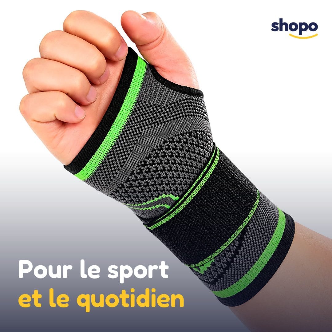Support de poignet vert et noir à scratch, photo 5