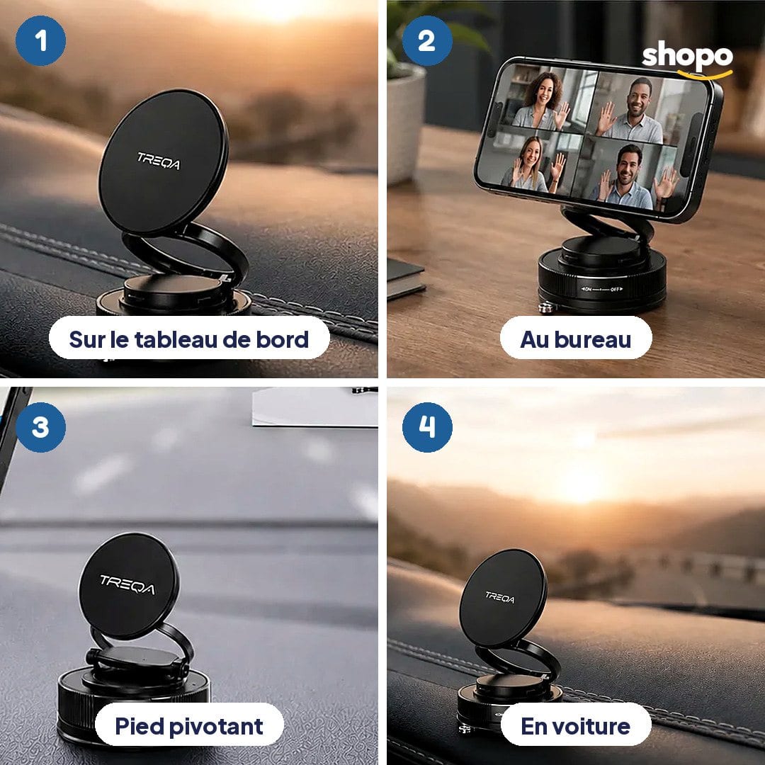 Support téléphone à ventouse sous vide, rotatif 360°, photo 3
