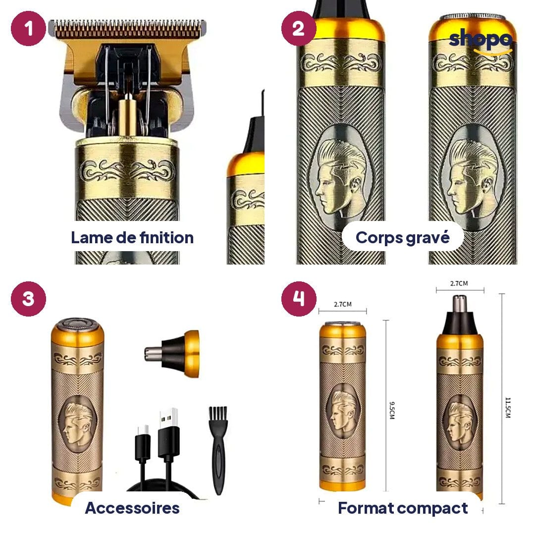 Tondeuse Daling dorée pour cheveux et barbe, photo 3