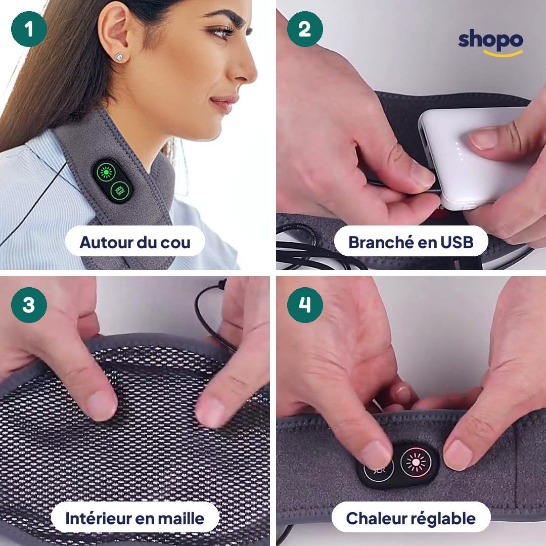 Tour de cou chauffant USB avec vibration, photo 3