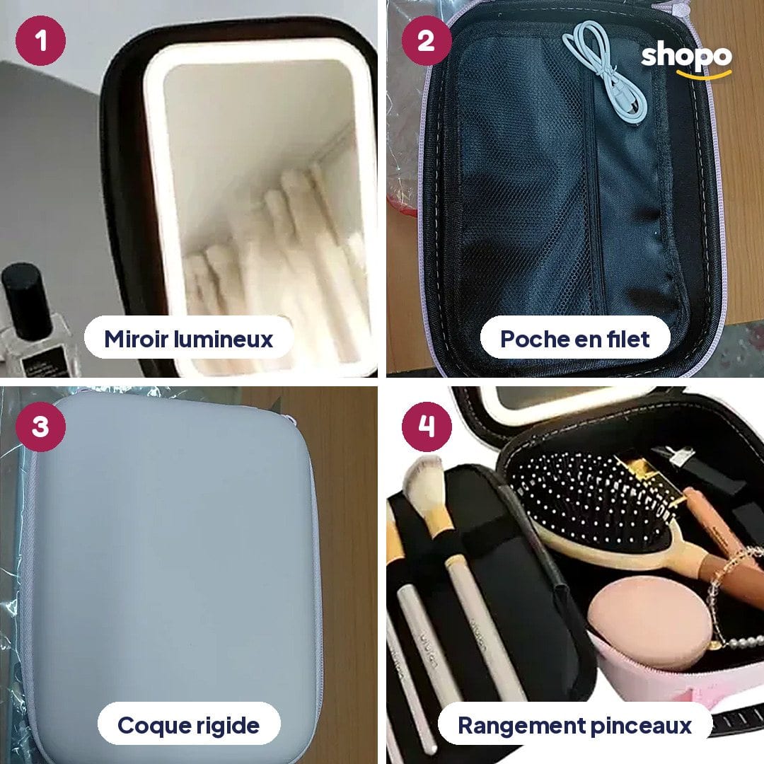 Trousse de maquillage avec miroir LED intégré, photo 3