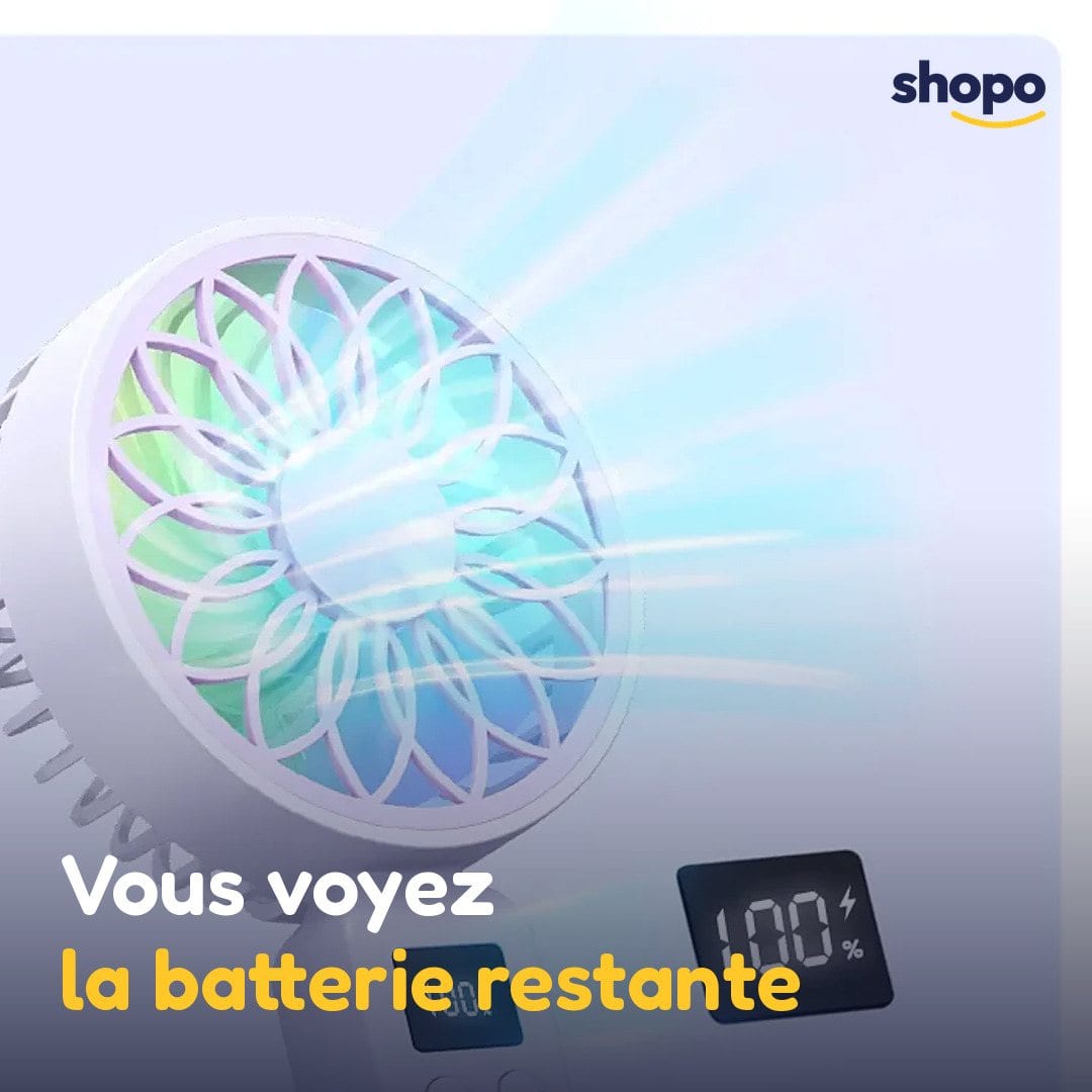 Ventilateur à main rechargeable avec écran digital, photo 4