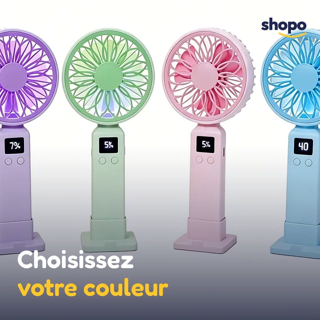 Ventilateur à main rechargeable avec écran digital, photo 5