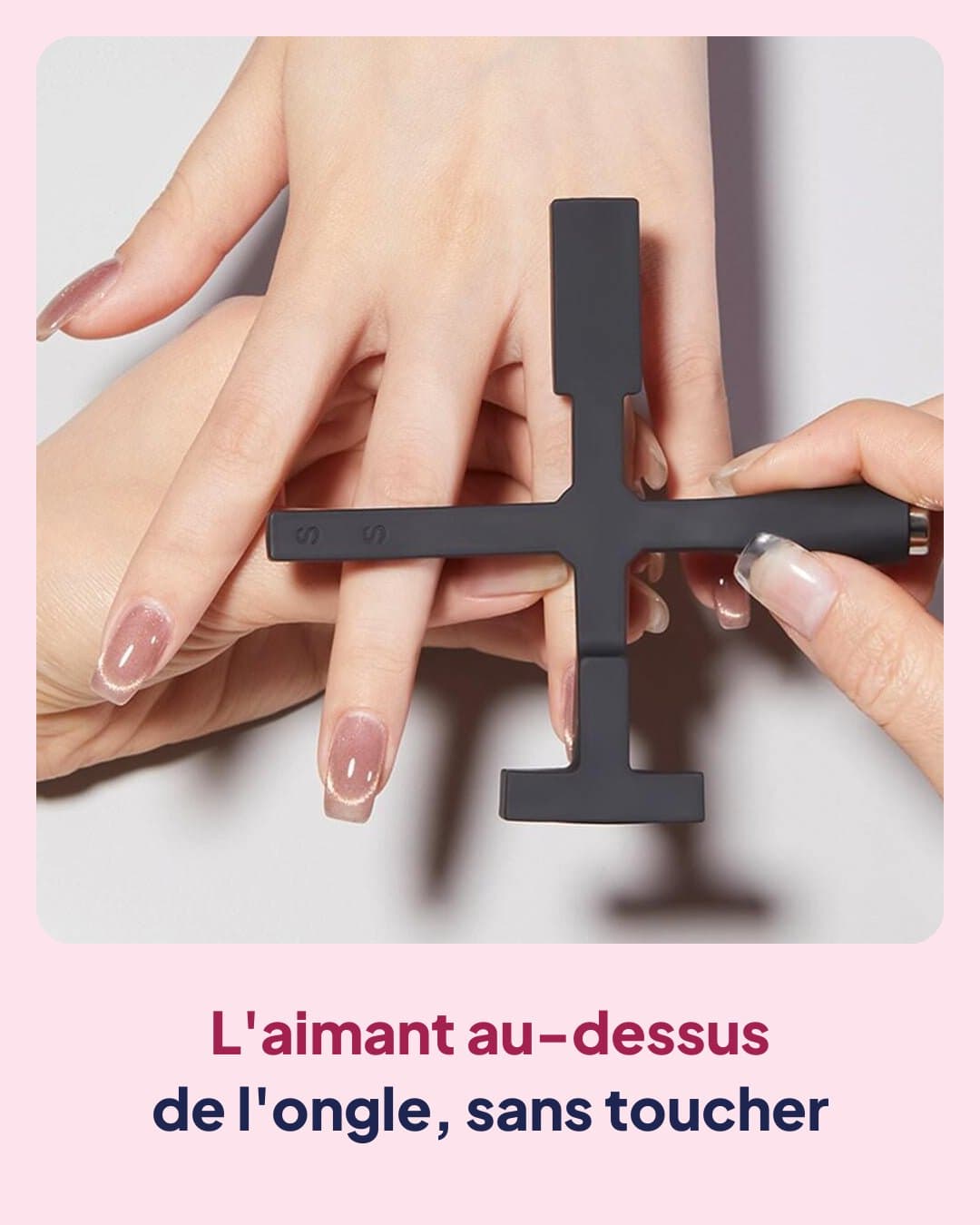 L'aimant approché de l'ongle, sans le toucher