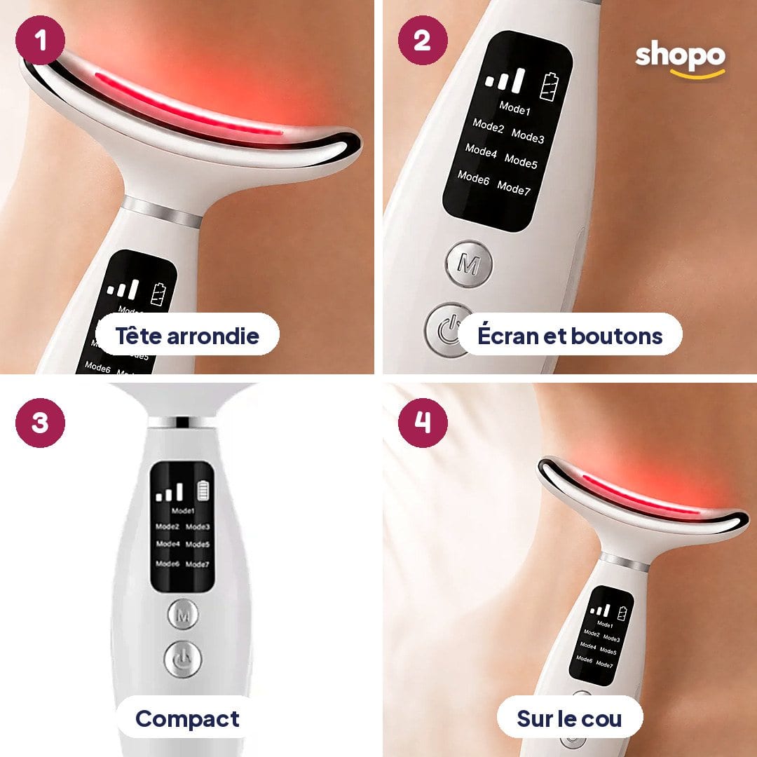 Appareil de massage visage et cou, plusieurs modes, photo 3
