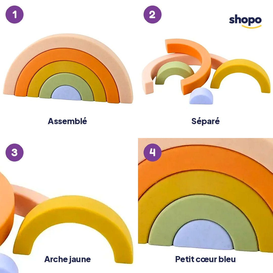 Arc-en-ciel à empiler pour enfants, 5 pièces, photo 3