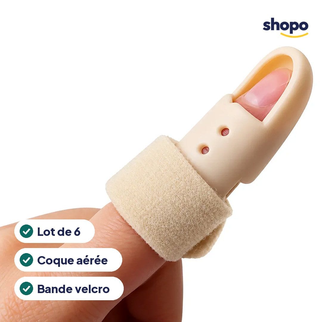 Attelle de doigt avec bande velcro, lot de 6, photo 2