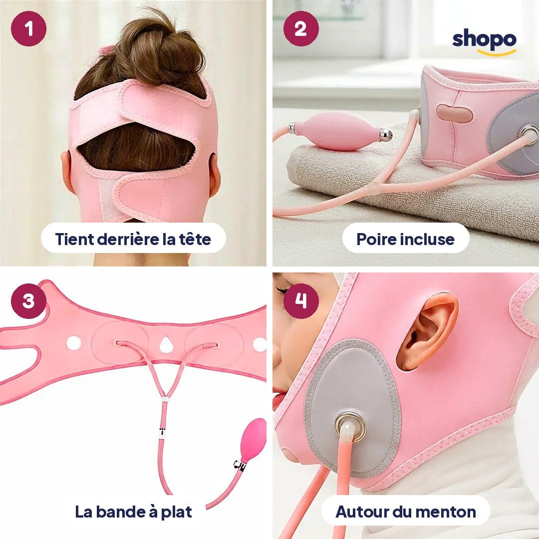 Bande de maintien du contour du visage, rose, photo 3