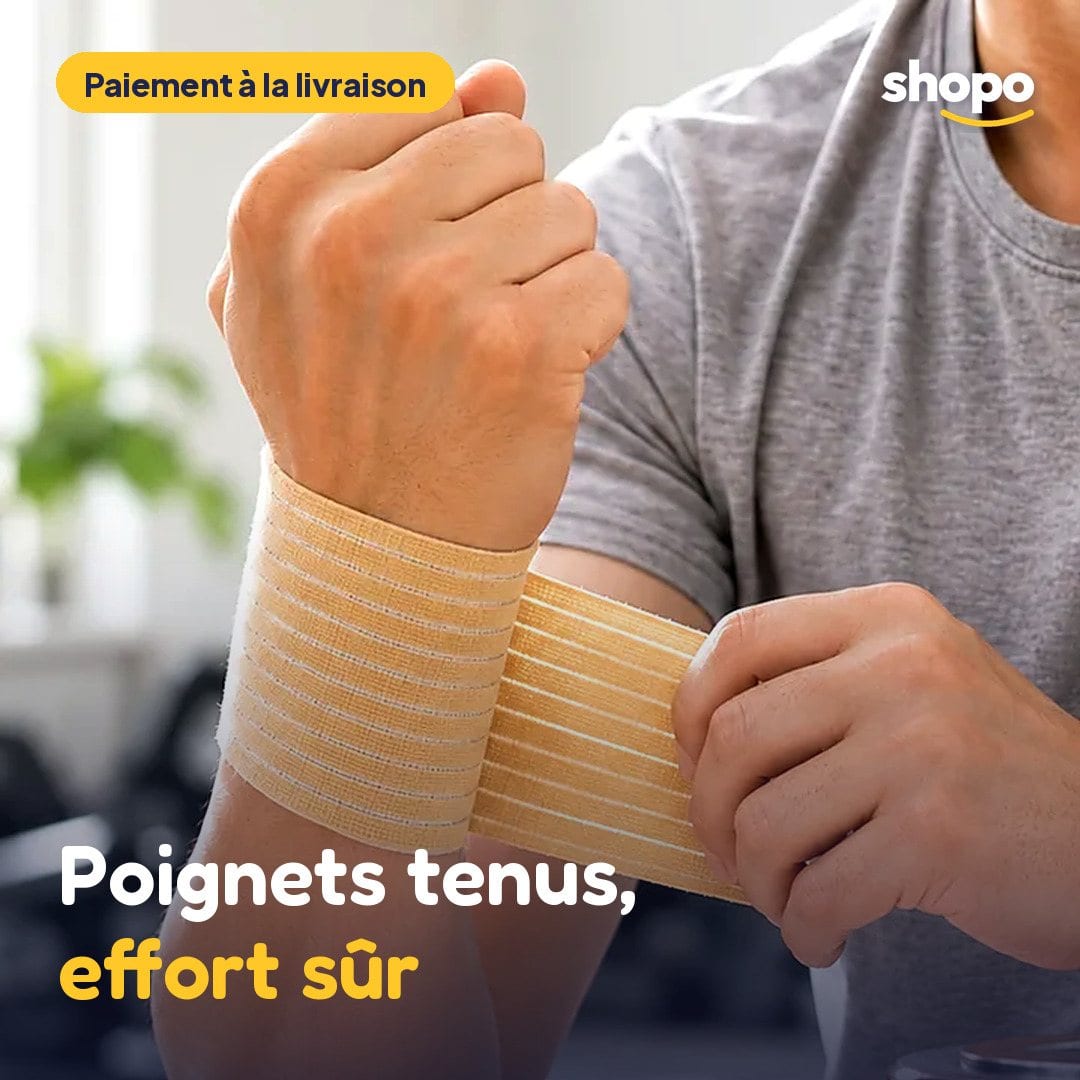 Lot de 2 bandes de poignet élastiques à scratch, photo 1