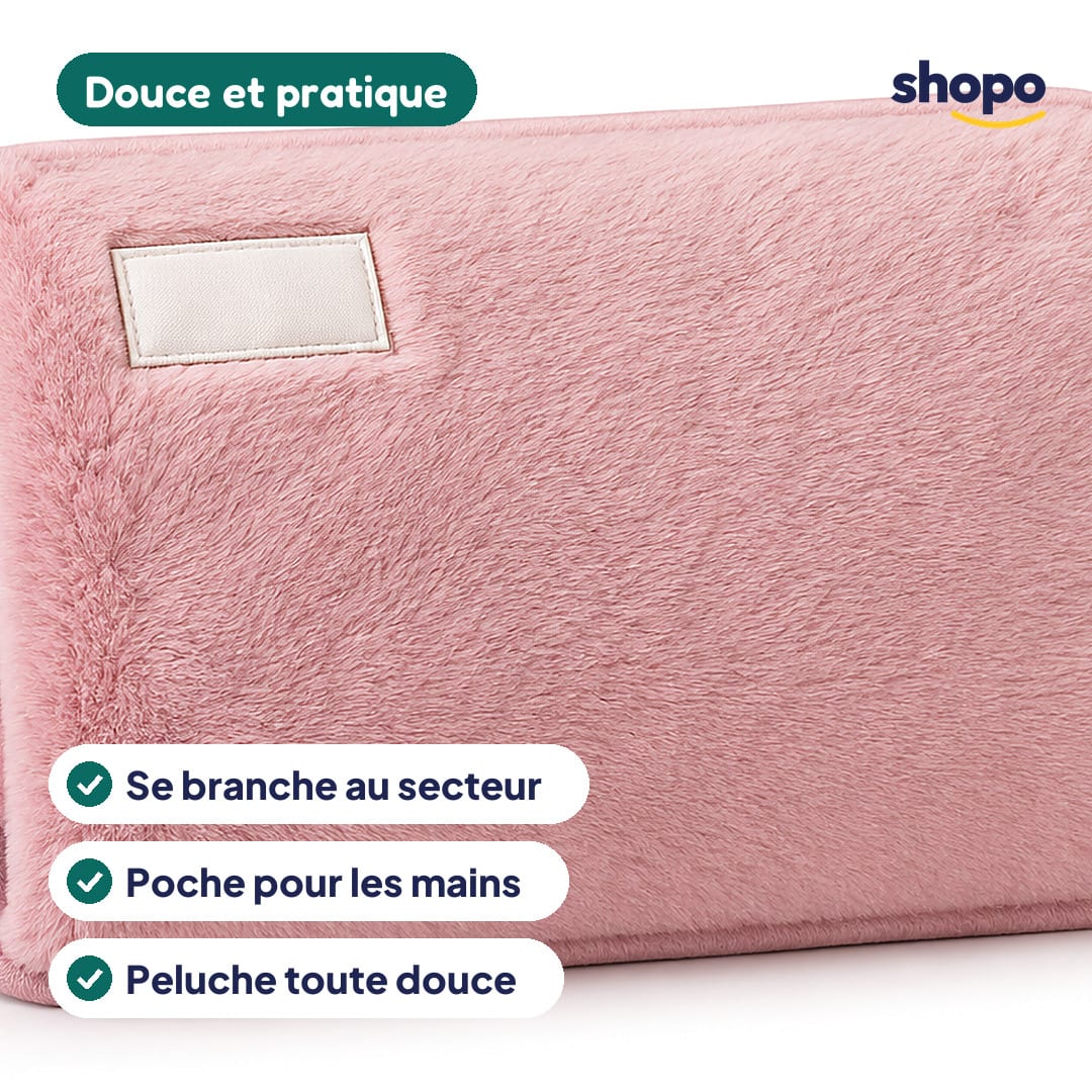 Bouillotte électrique en peluche avec poche pour les mains, photo 2