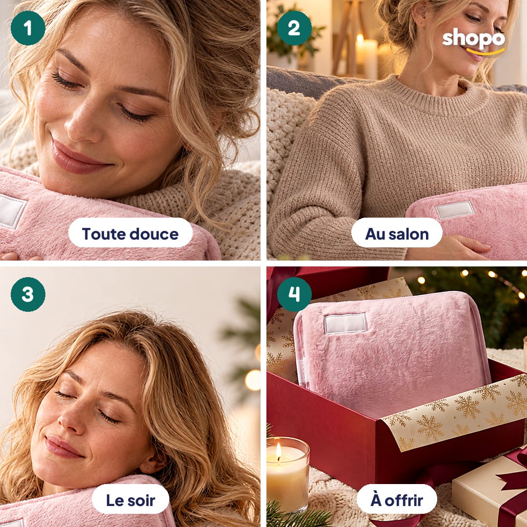 Bouillotte électrique en peluche avec poche pour les mains, photo 3