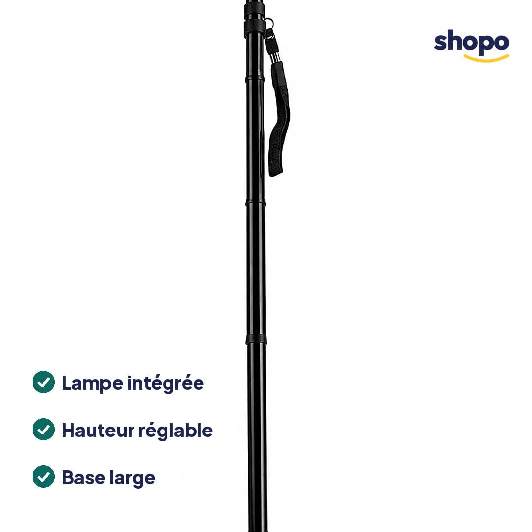 Canne de marche réglable avec lampe et base multi-appuis, photo 2