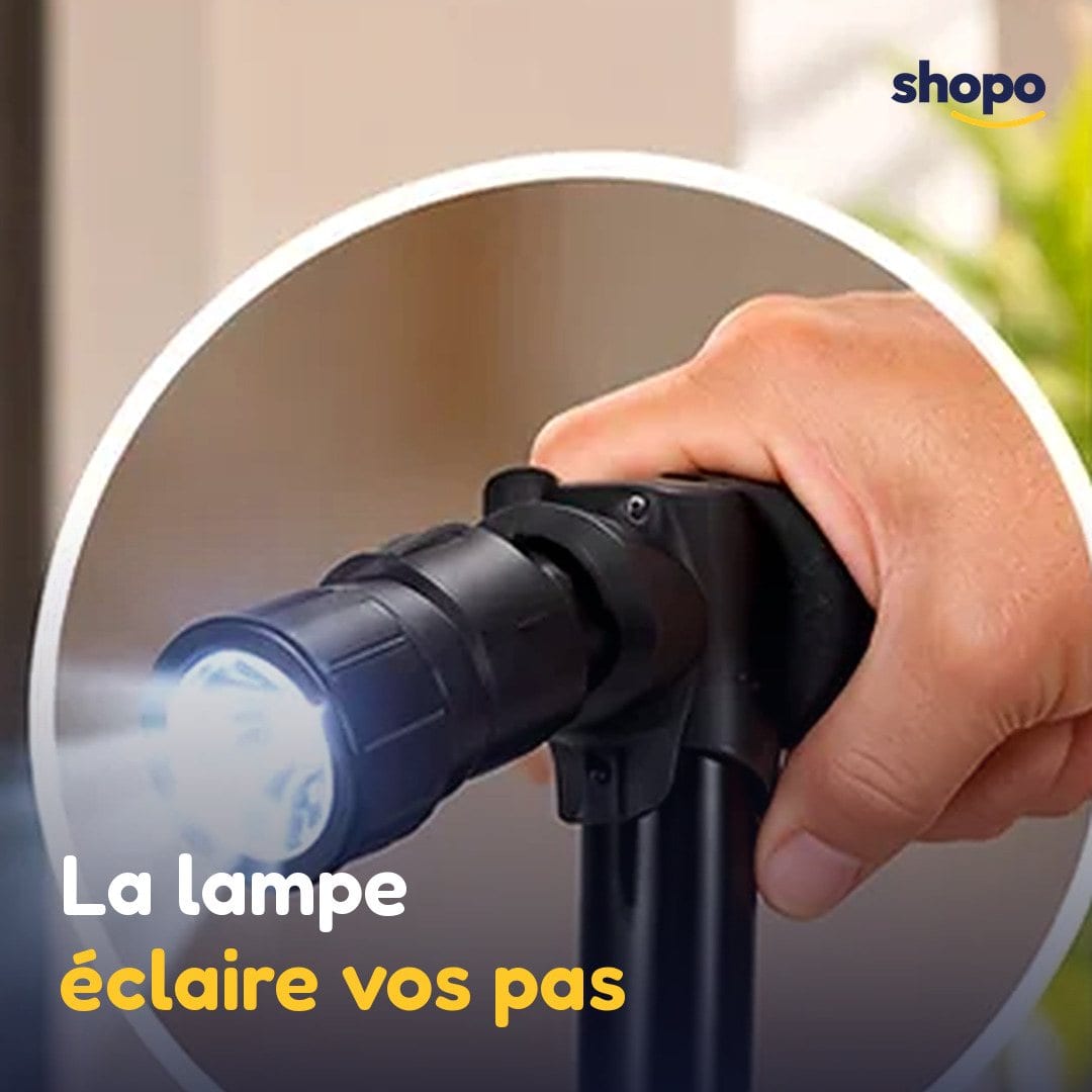 Canne de marche réglable avec lampe et base multi-appuis, photo 4