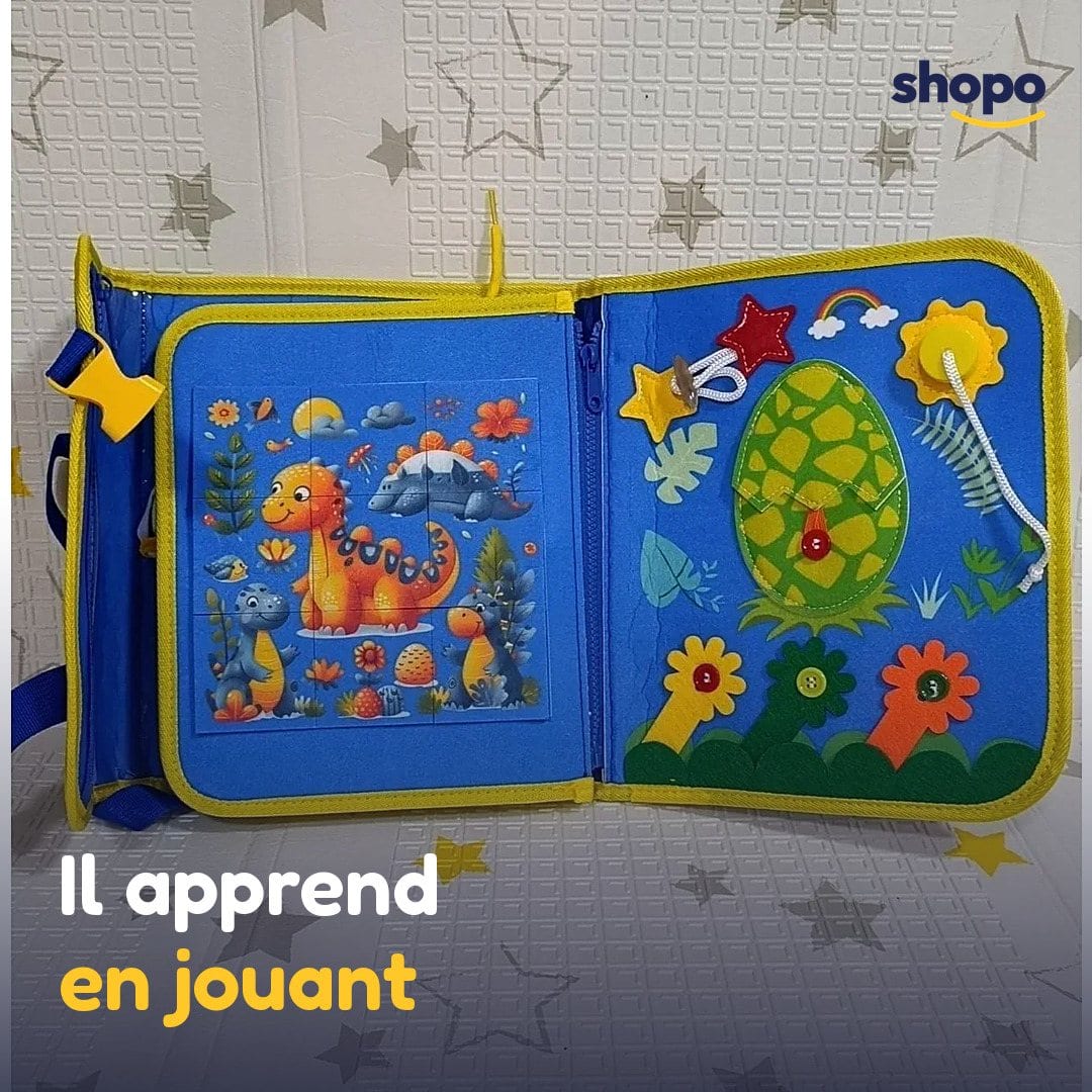 Cartable d'activités éducatives en feutrine, bleu, photo 4