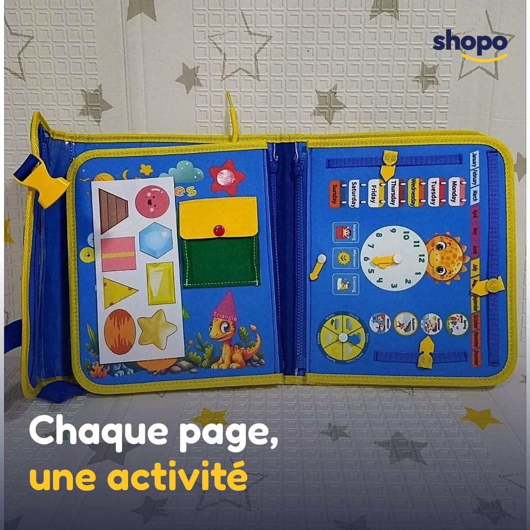 Cartable d'activités éducatives en feutrine, bleu, photo 5