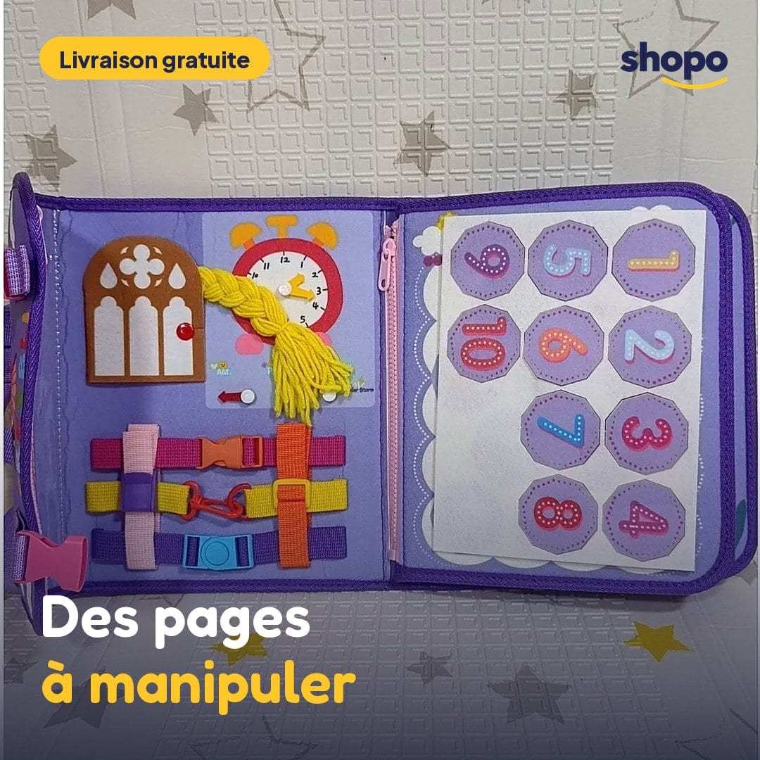 Cartable d'activités éducatives en feutrine, violet, photo 1