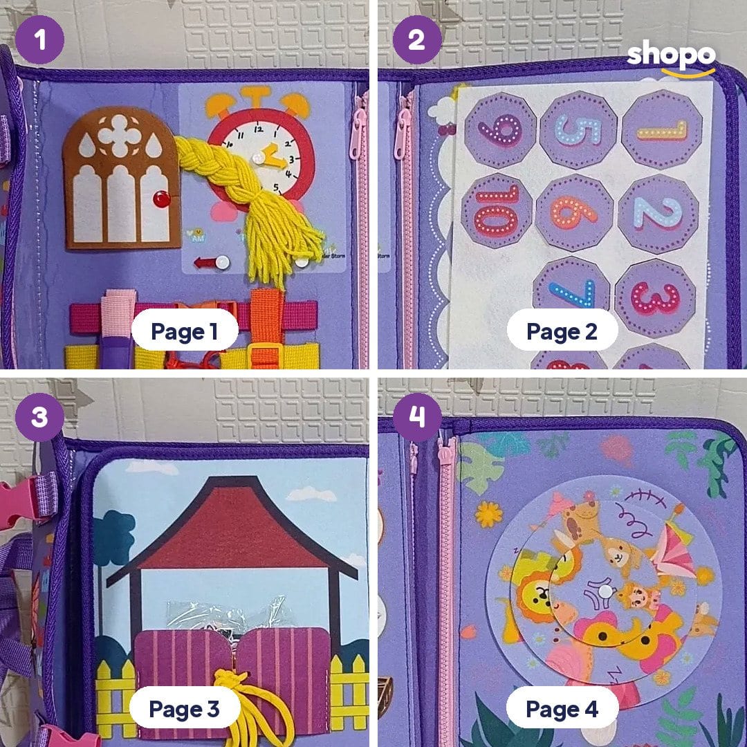 Cartable d'activités éducatives en feutrine, violet, photo 3
