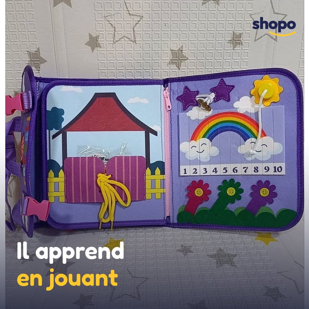Cartable d'activités éducatives en feutrine, violet, photo 4
