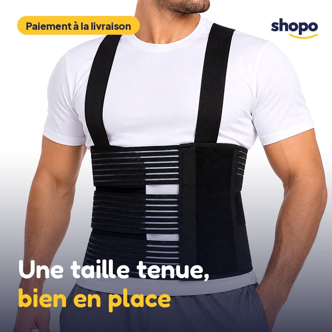 Ceinture de maintien taille avec bretelles, noire, photo 1