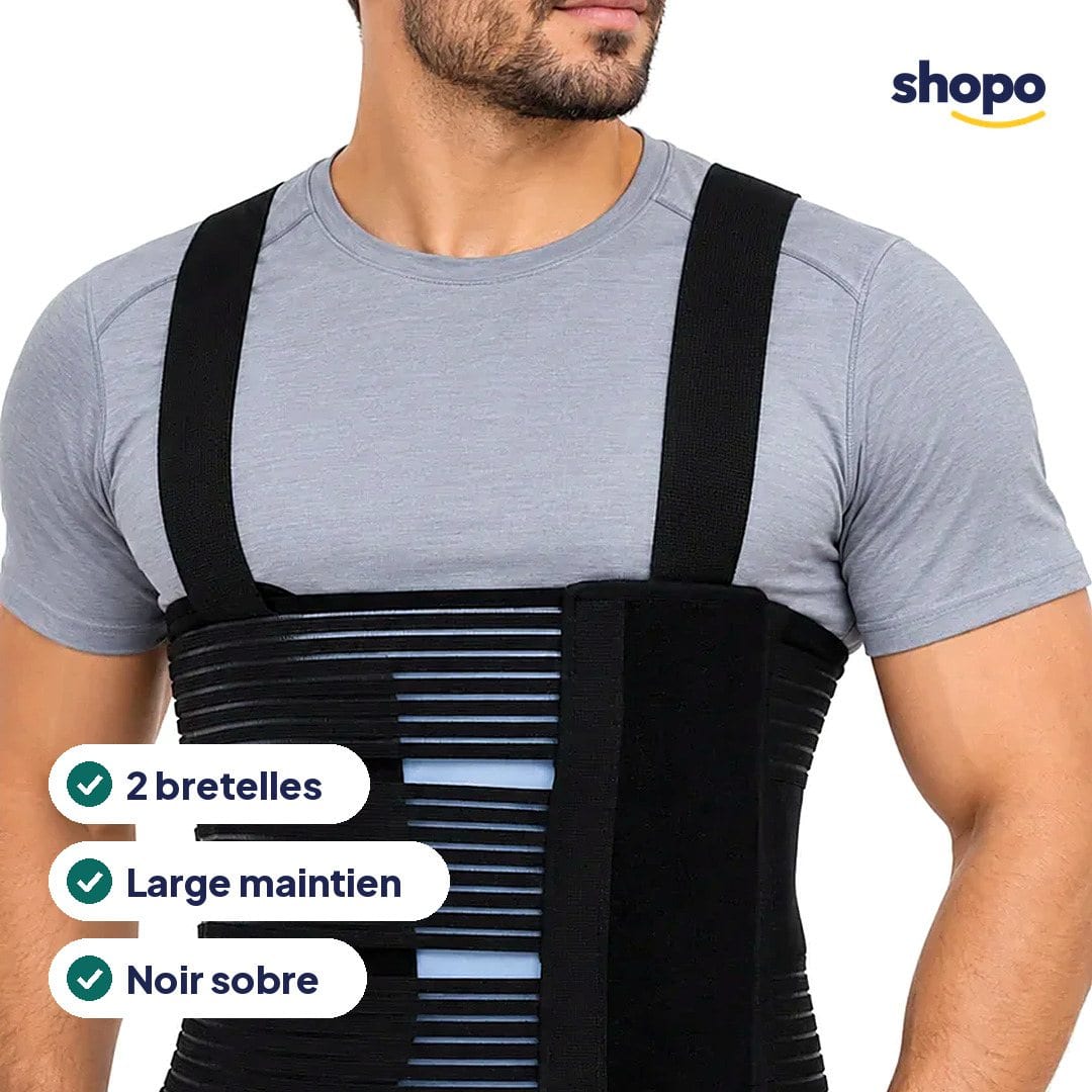 Ceinture de maintien taille avec bretelles, noire, photo 2