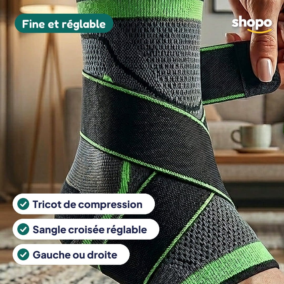 Chevillère de compression à sangle croisée (verte), photo 2