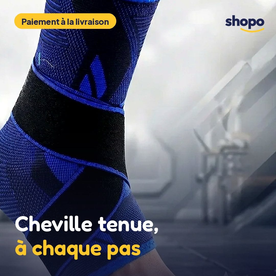 Chevillère de sport bleue avec sangle de maintien, photo 1