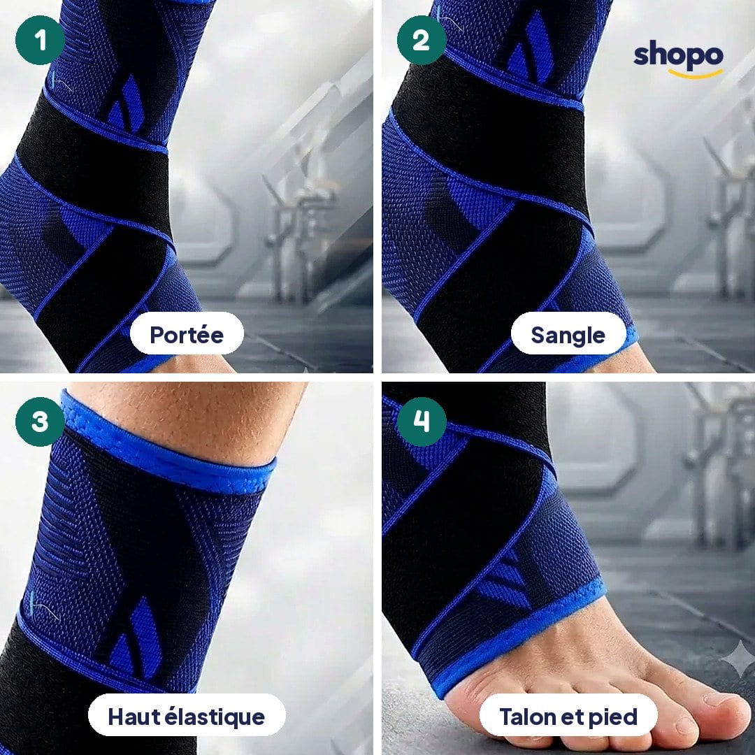 Chevillère de sport bleue avec sangle de maintien, photo 3
