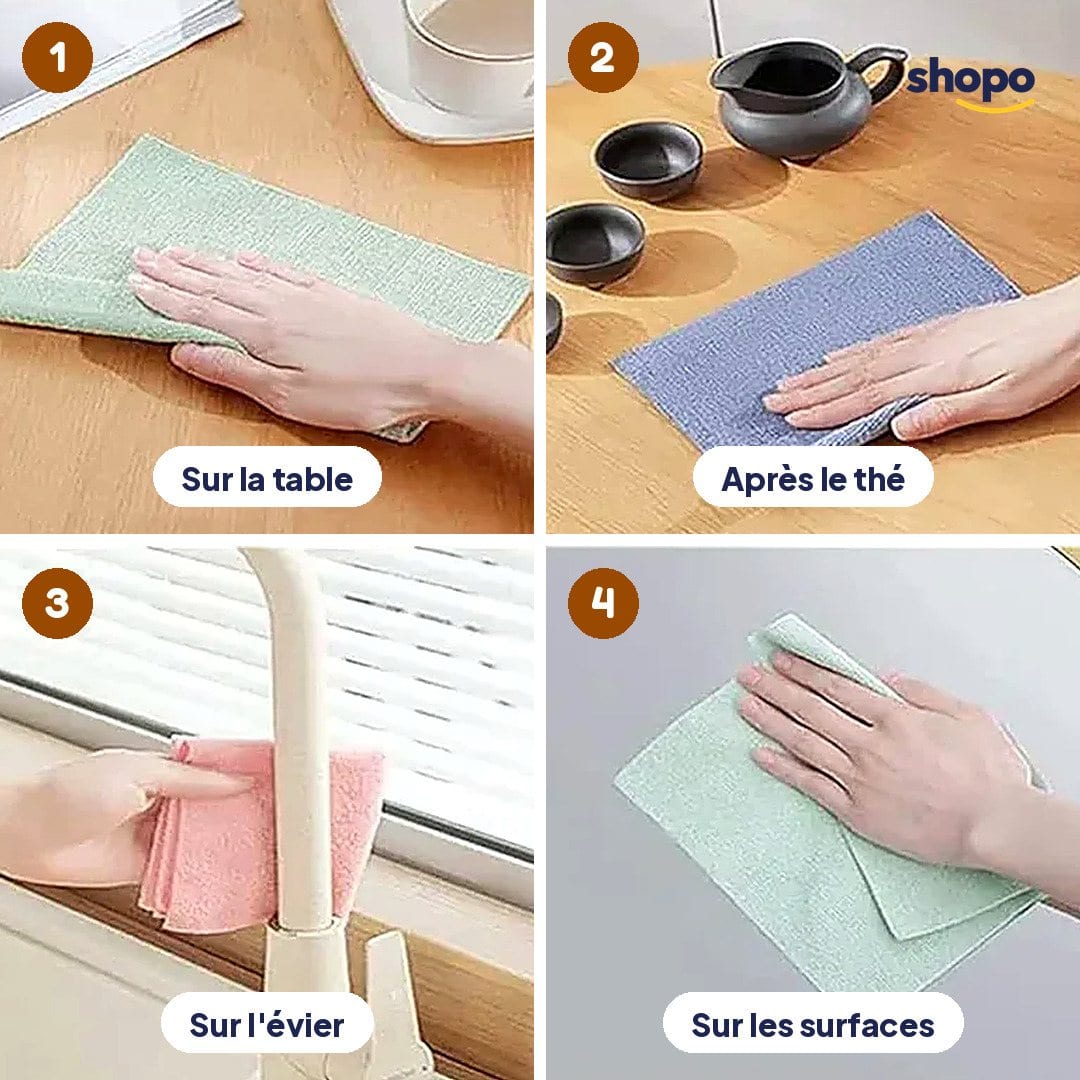 Lot de chiffons de nettoyage texturés pour cuisine, photo 3