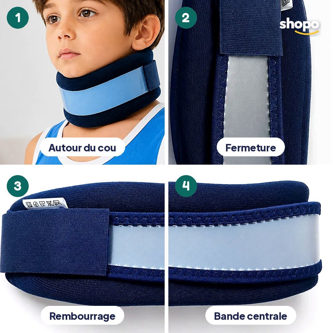 Collier cervical enfant rembourré, fermeture réglable, photo 3