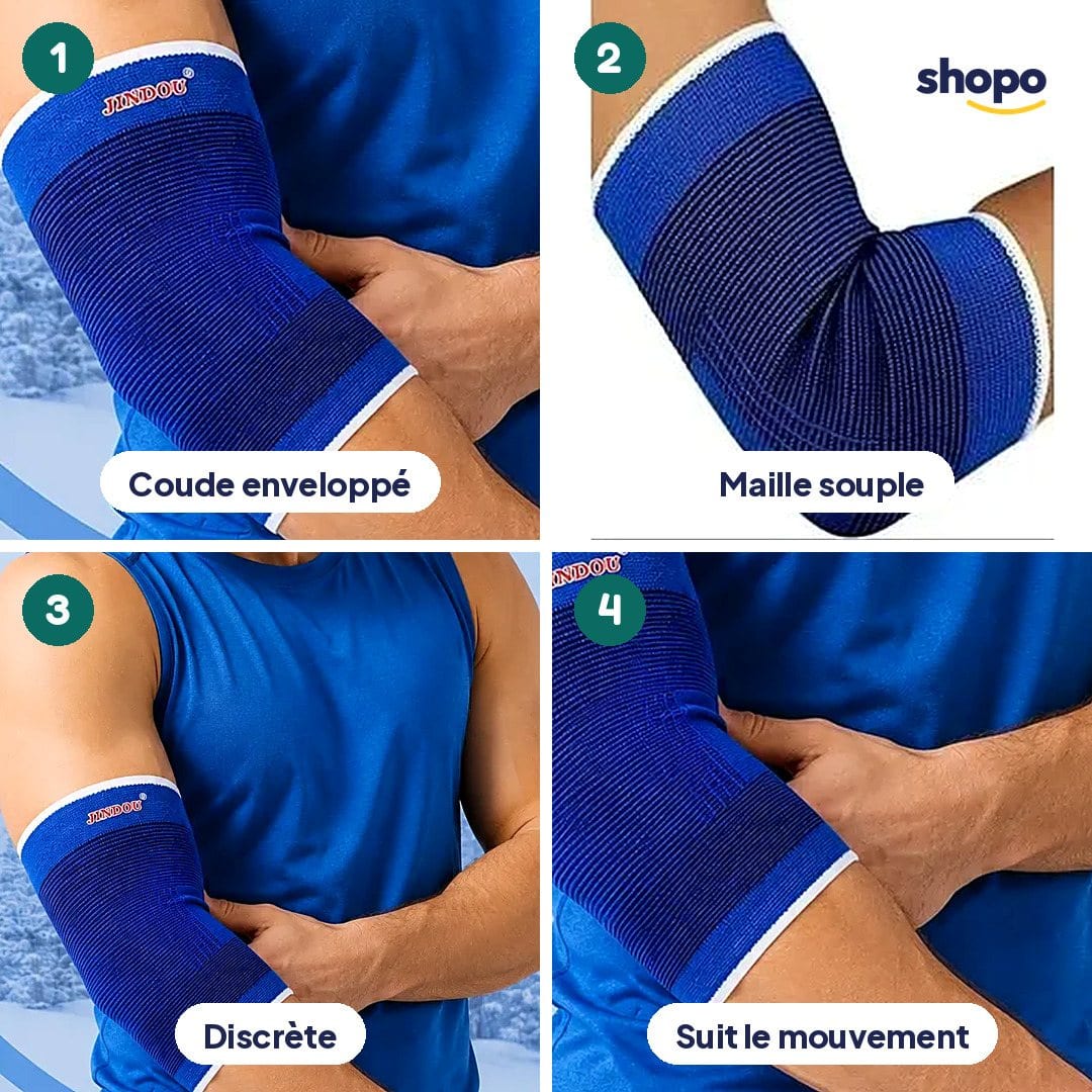 Lot de 2 coudières élastiques bleues, photo 3