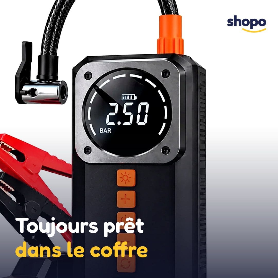 Démarreur de voiture avec pinces, tuyau et écran, photo 4