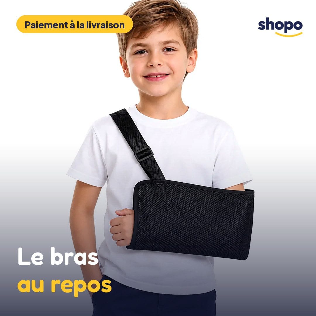 Écharpe de bras enfant noire en filet, sangle réglable, photo 1