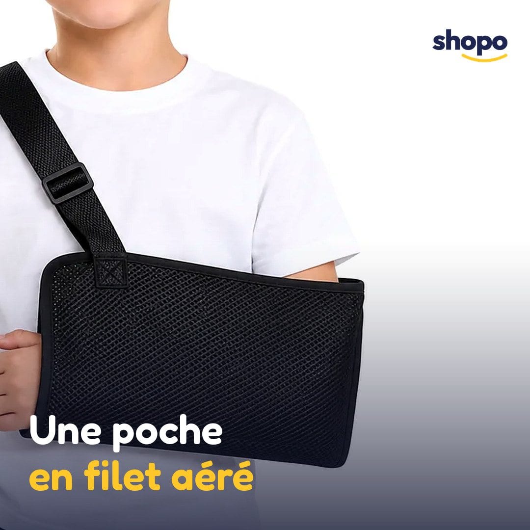 Écharpe de bras enfant noire en filet, sangle réglable, photo 4
